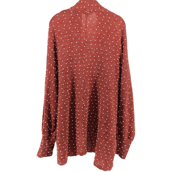 NEW Andree by Unit Rust Orange Raised Polka Dot Cozy Cardigan Size 1X - Picture 5 of 9